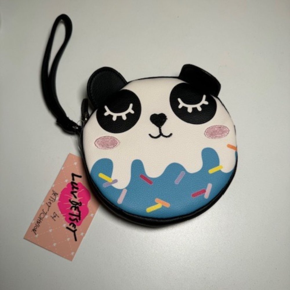 Luv Betsey 6" Panda Bear Purse Wallet Wristlet by Betsy Johnson CUTE  NEW